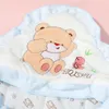 hibobi born Baby 100 Cotton Solid Color Bear Style Wrap Warm Blanket Shawl Kids Cape Plush Swaddle 240322