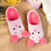 Pantoufles d'intérieur en peluche de dessin animé, chaussures chaudes pour la maison, sol plat antidérapant, japonais, ours rose, cochon, fille, Anime d'hiver