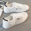 Scarpe Casual Moda Sneakers Bianche Donna Primavera Estate Autunno Designer Suola Falt Vulcanizzata da Donna in Pelle PU Traspirante