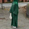 Ethnic Clothing Womens Elegant Casual Abaya Muslim Long Skirt Headscarf Dress Solid Loose Soft Comfy Fashion Women's