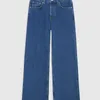 Jeans pour femmes bleu femmes taille haute droite dames classique jambe large pantalon en denim automne et hiver