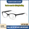 Solglasögon Progressiv multifokusläsningsglasögon för män Kvinnor Anti-Blue Light nära Far Far Presbyopia Gereglasses Optiskt skådespel