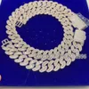 18mm Hip Hop Jewelry Iced Out Diamond Silver 925 Vvs Baguette Moissanite Miami Cuban Link Chain Men Necklaces