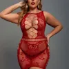 Losenni taglie forti di lingerie sexy, modello grasso e tuta divertenti, gonna avvolta da glutei rossi 462287