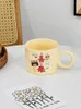 Mugs Cartoon Couple Water Cup High Beauty Ceramic Home Set Mug Gift Handheld Cute Instagram