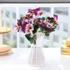 Decorative Flowers Bouquet Pansy Fake Flower Home Ornaments For Wedding Party Decoration 10 Heads 26cm DIY Craft Red/Orange/Purple