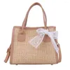 Świecka plażowa torba na ramię letnie koronkowe składanie ręcznie tkaninowe torebki torebki torebki Podróż dla kobiet