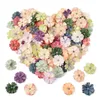 Decorative Flowers 50PCS Mini Home Wedding Decoration Parts Artificial Daisy Heads DIY Scrapbook Christmas Wreath Headdress