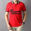 Camisa polo de algodão puro de verão do designer para homens com bordado de gola virada para baixo, destacando a individualidade