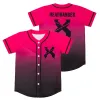 Camiseta de beisebol excisão merch headbanger tie dye para mulheres homens jogador ao ar livre esportes topos hip hop harajuku camiseta de grandes dimensões