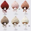 Accessoires de cheveux Chapeau d'hiver mignon bébé en couleur unie Bonnet en coton doublé de coton chaud confortable réglable mode doux pour les enfants