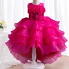 Girl Dresses Children Trailing Dress Flower Lace Wedding Baby Baptism Clothing 1 Year Birthday Princess