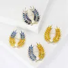 Brosches Beautberry Ear of Wheat for Women Rhinestone Blue and Yellow Plant Pins 5-Color Unisex Casual Accessories Gifts