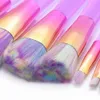 10pcs Rainbow Dazzling Color Makeup Brushes Set Blending Pencil Foundati Powder Eye shadow Eyeliner Brush Cosmetic Beauty Tool o3FQ#