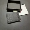 Luxury Wallet Men kreditkortshållare Dollar Mynt Purse Designer Purse Kuvertväska Läder Original Box Busikskort Fodral