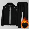 Tracksuits masculinos Mens Conjunto de duas peças para Gym Track Sweat Suit Outono Inverno Roupas Tendências de Moda Manter Quente Simples Durável e Lavável