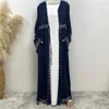 Ethnic Clothing Ramadan Abaya Dubai Luxury Diamonds Sleeves Muslim Woman Dress Modesty Robe With Pockets Turkey Kaftan Kimono Islamic