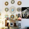 McDfl Sun Mirror Gold Round Wall Sunburst Mirrors Home Decoration Accessories Vintage Boho Decor Room Room Hate 240322