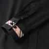 Chemises habillées classiques pour hommes boutonnées rayées affaires décontractées à manches longues élastiques extensibles sans plis mode homme chemise de luxe bouton chemises casablanca