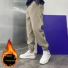 Calças de lã de inverno dos homens quentes grossos casuais harem calças mais veludo sweatpants masculino moda joggers sweatpants 240321