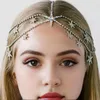 Hair Clips Metal Rhinestone Chain Head Accessory Bridal Chains For Women Retro Tiara Hexagon Princess