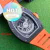 Automatisk RM -handledsur RM011 Orange Storm Black Ceramic Limited Edition 30 stycken Mens mode Leisure Business Sports Mechanical Watch