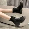 Boots British Matte& Japanned Leather Women Shoes Chunky Heels Riding Botas Muffins Elastic Bottes Chic Lace Up Mujer 2024