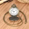 Bronze Classic Bombeiro Fireman Hero Hero Analog Quartz Pocket Watch Cechlace Chain for Mens Presente Reloj de Bolsillo