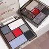 ragazza 7 colori palette di ombretti grigio rosso nero Smoky Eye Evidenziatore coreano lucido glitter ombretto occhi gotici trucco cosmetici q8zE #