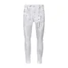 Street Trendy Brand Automne/Hiver Nouveau AMR Jeans Blanc Élastique Slim Fit Petits Pieds Pantalon