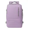 Backpack Unisex Casual Bag Multi-Pockets Extendible With Shoes Pocket Waterproof USB Charging Port Business Trip Travel