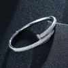 Bracciale per unghie Bracciale per unghie da donna e da uomo con diamanti placcati in oro 18 carati Bracciale di lusso con coppia di diamanti Regalo di gioielli Taglia 17 e 19Q1