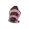 Broche Radio cercueil d'horreur rose, broches gothiques en émail pour Halloween, veste, sac à dos à revers, Badge Punk, bijoux cadeaux pour amis