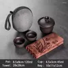 Service à thé de voyage Gaiwan Kungfu, bol en porcelaine chinoise avec serviette et sac Portable pour la maison et les affaires en plein air
