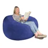 Whatsbedding Memory Chair, Suitable for Adult Chair Premium Veet Cover, Beag with Plush Foam Filling, Dark Blue, 3-foot