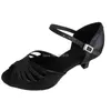 Tanzschuhe Damen-Latin-Schuh für Mädchen, offener Zehenbereich, schwarzer, maßgeschneiderter Absatz, Salsa-Socials-Party-Sandale