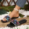 Chinelos verão brilhante para mulheres senhoras plana praia chinelo sandálias pretas sapatos ao ar livre designer de luxo plus size 43
