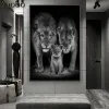 Stitch 5d Diamond Painting African Lions Family Black and White Canvas Art Diamond Mosaic Cross Kits Embroidery Sale Handicraft