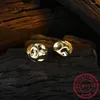 Pendientes de aro Plata de Ley 925 auténtica Bola de craqueo Irregular para mujer, joyería fina, accesorios de regalo de hip hop