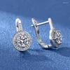 Boucles d'oreilles en argent Sterling 925, aiguille ronde en cristal, mariage pour femmes et filles, tendance, bijoux à la mode, vente en gros