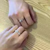 20 estilo simple diseñador de la marca anillo plateado carta de plata anillos de banda para mujer joyería de moda diamante elegante ajustable regalo de las señoras