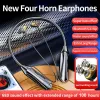 Hörlurar 4 högtalare trådlösa hörlurar fone bluetooth 5.3 nackband hörlurar hifi stereo sport headset halter vattentät magnetisk öronsnbud