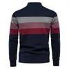 メンズセーターTPJBセーター秋と冬の半分の襟の色マッチングストライプビジネスカジュアル高品質のニットウェア