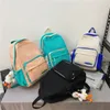 Zaino a contrasto di colore Versatile per ragazze adolescenti Zaini universitari per studenti di grande capienza Borsa per studenti alla moda Borsa carina