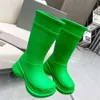 Cross Women Rain Rouber Winter Rainboots Plataforma Botas de joelho Tornozelo de tornozelo em meio rosa preto verde focalista ao ar livre geléia de luxo botas à prova d'água