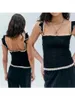 Kvinnors tankar Kvinnor mesh tank tops spets lapptäcke backless ruffle sommaren grundläggande väst ärmlös skjorta estetiska kläder för streetwear