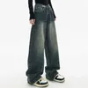 Damesjeans Dames Jean Jumpsuits Baggy Broeken Hoge taille E Girl Style Street chic Mode Vintage Denim Losse Ropa De Mujer