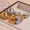 Kolczyki obręcze 25/30 mm elegancka stal ze stali nierdzewnej PVD Chunky Heart Ear Bluckle dla kobiet ułożone w stosy kinki Huggie Prezenty biżuterii