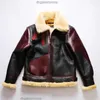 Mensjackor BDB3 europeisk amerikansk storlek Högkvalitativ super varm äkta fårläderrock Mens Big B3 Shearling Bomber Military Fur Jacket