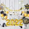 Party Decoration 33st/Set 2024 Year Golden Flag Balloon Set Theme Birthday Decor Arch Kit
